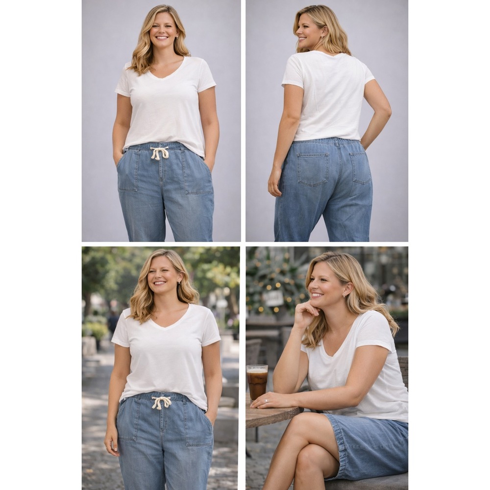 Lane Bryant Jogger LOT OF 2 Womens 38 40 Blue Drawstring‎ Stretch Casual Lounge